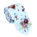 Mens Floral Printing Wedding Skinny Cotton Ties